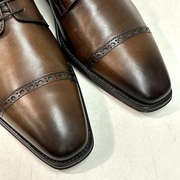 WORN TWICE Antonio Maurizi Brown Cap Toe Derby Brogue Made in Italy EU 44 US 11 - Picture 7 of 12